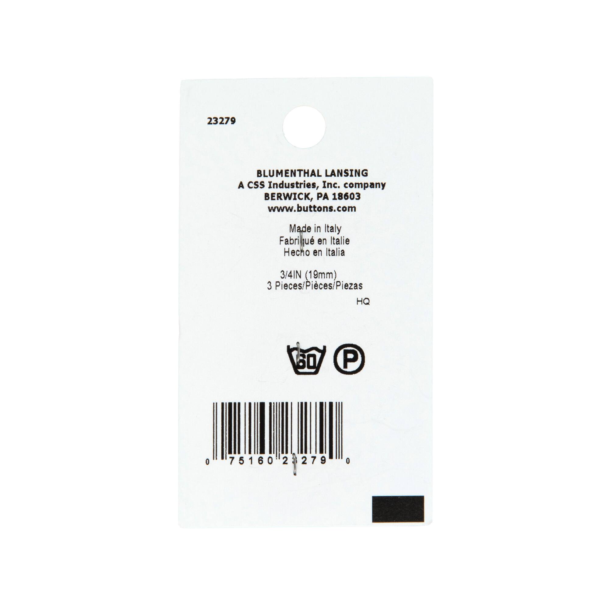 LaMode® 3/4" Light Gray 4-Hole Buttons, 3ct.